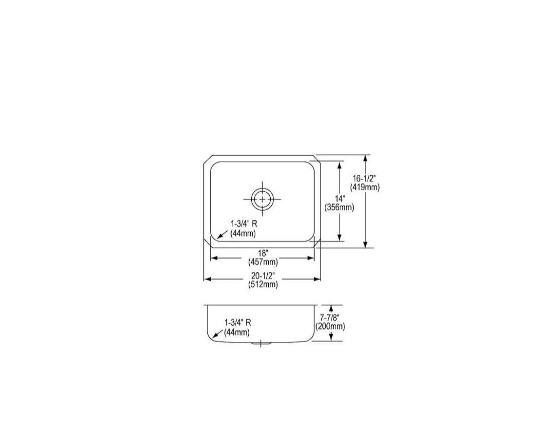 Elkay ELUH1814 Lustertone 20-1/2" Undermount Basin Stainless Steel New Open Box