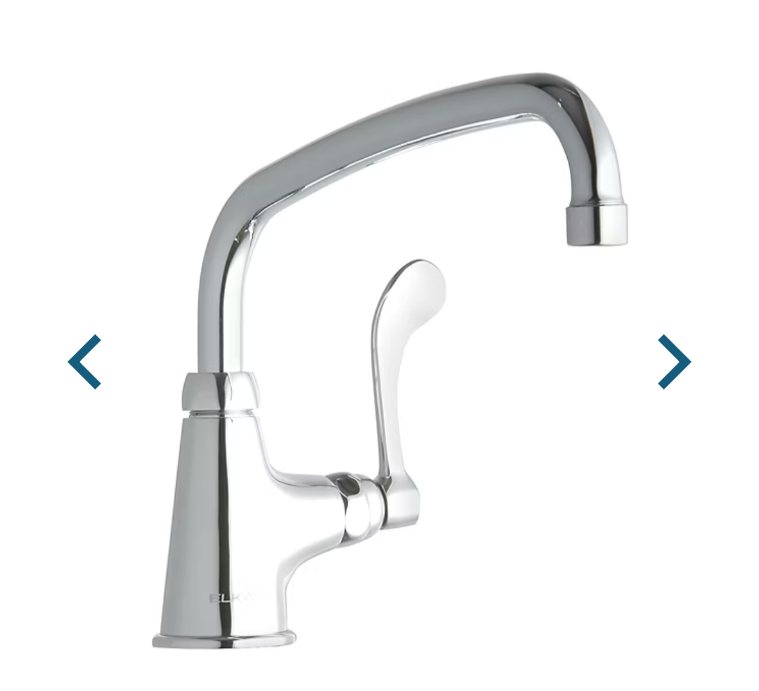 Elkay Single Control Utility Faucet 10" Arc Spout 4" Wristblade Chrome LK535AT10