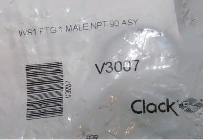 By Pass Kit WS1 FTG1 Male NPT 90 ASY V3007 Clack
