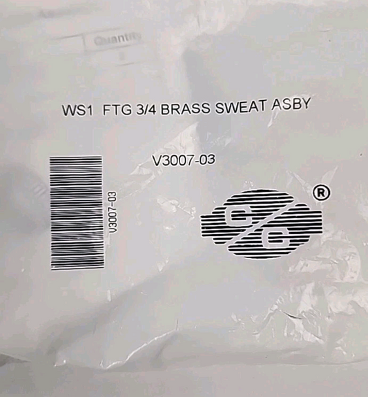 Clack WS1 V3007-02LF Fitting 1" Lead-Free Brass Sweat Assembly