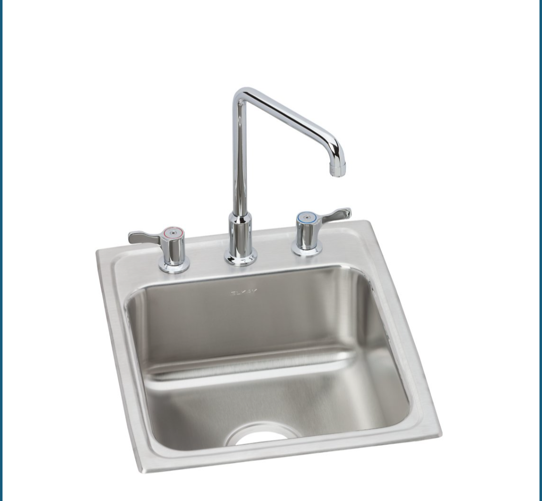 Elkay LRAD1716553 Lustertone Classic Stainless Steel 3-Hole Single Bowl Sink