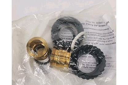 Clack WS1 V3007-02LF Fitting 1" Lead-Free Brass Sweat Assembly