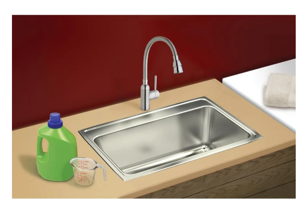 Elkay DCR2522104 Lustertone® Classic Stainless Steel 25 1-Hole Single Bowl drop